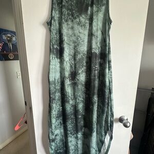 Summer Green Tie-Dye Dress